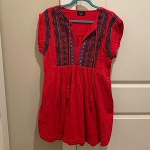 VICI Red Dress with Purple Embroidery